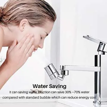 Unecrin Faucet Extender,720 Degree Universal Splash Filter Faucet, Dual Function Swivel Sink Chrome Faucet Attachment for Face Washing, Eyewash, and Gargle, and Bathroom or Kitchen.