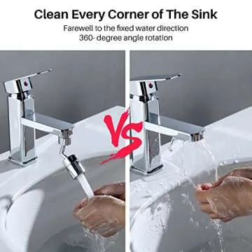 Unecrin Faucet Extender,720 Degree Universal Splash Filter Faucet, Dual Function Swivel Sink Chrome Faucet Attachment for Face Washing, Eyewash, and Gargle, and Bathroom or Kitchen.