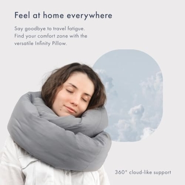 Huzi Infinity Pillow Versatile Travel Neck Support Grey