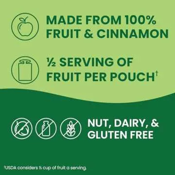 GoGo squeeZ Applesauce and Fruit Puree Variety Pack, Apple & Cinnamon, 3.2 oz (Pack of 20), Unsweetened Fruit Snacks for Kids, Gluten Free, Nut Free and Dairy Free, BPA Free Pouches