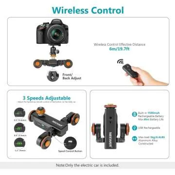 Neewer 3-Wheel Wireless Video Camera Dolly