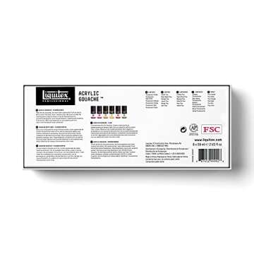 Liquitex Professional Acrylic Gouache Paint, 6 x 59ml (2-oz), Fluorescents Set