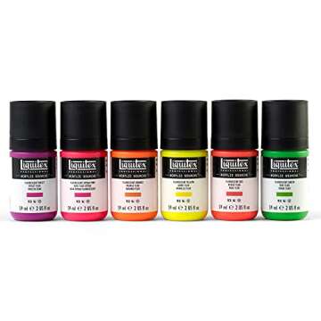 Liquitex Professional Acrylic Gouache Paint, 6 x 59ml (2-oz), Fluorescents Set
