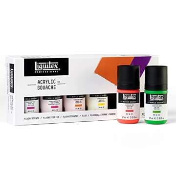 Liquitex Professional Acrylic Gouache Paint, 6 x 59ml (2-oz), Fluorescents Set