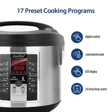 Versatile COMFEE' Rice Cooker with 12 Cooking Programs