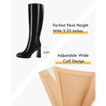 Stylish Coutgo Wide Calf Knee High Boots for Comfort & Fashion