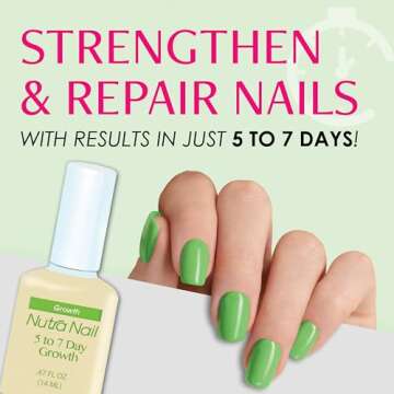 Nutra Nail 5 to 7 Day Growth Treatment - Fast Nail Strengthener Repair Serum Formula (0.47 fl oz) (P...