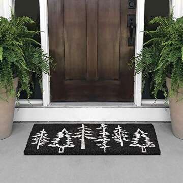 mDesign Rectangular Coir and Rubber Entryway Welcome Doormat with Natural Fibers for Indoor or Outdo...
