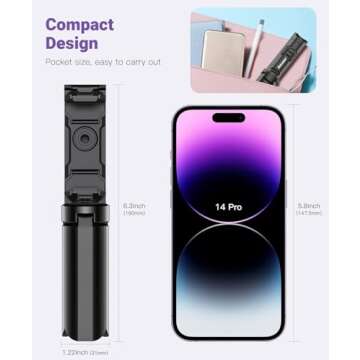 Mini Tripod, Anozer Small Tripod with Universal Phone Holder & Cold Shoe,Lightweight Phone Tripod Stand Compatible with iPhone 15 Pro Max/15 Pro/14 Pro Max/14 Pro,Travel Tripod for Camera/GoPro/Webcam