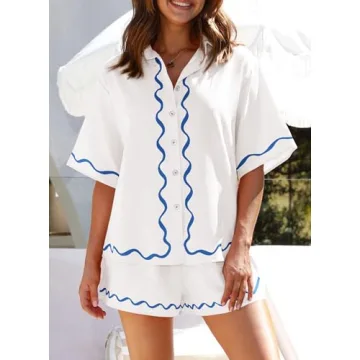 PrettyGarden Women's Lightweight Summer Pajama Set