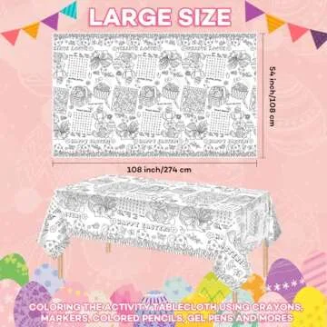 Happy Easter Coloring Tablecloth - Fun Family Activity