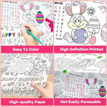 Happy Easter Coloring Tablecloth - Fun Family Activity