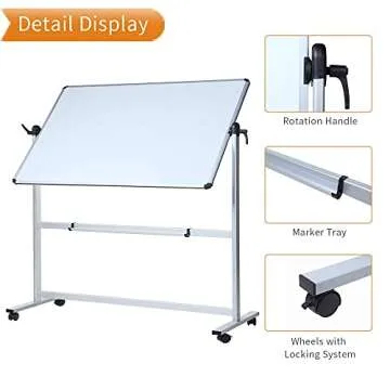 VIZ-PRO Double-Sided Magnetic Whiteboard 48 x 32 Inches