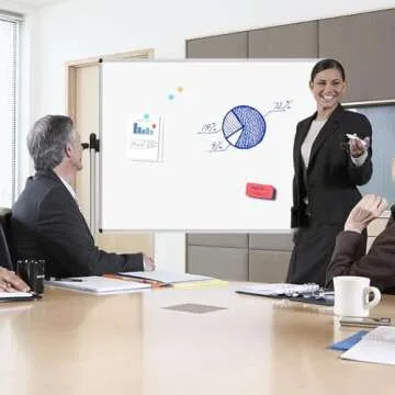 VIZ-PRO Double-Sided Magnetic Whiteboard 48 x 32 Inches