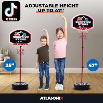 Toddler Basketball Hoop for Kids 1-3 - Adjustable Indoor & Outdoor Mini Court Set -Party Summer Birt...