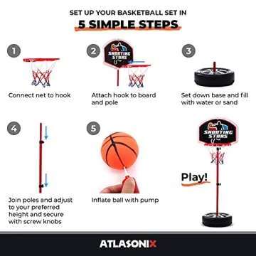 Toddler Basketball Hoop for Kids 1-3 - Adjustable Indoor & Outdoor Mini Court Set -Party Summer Birthday Fun Gift for Ages 2-4 Includes Basketball Goal, Stand, and Balls