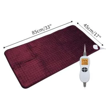 Ambershine 17''x33'' XXXL King Size Heating Pad with 12 Temperature Settings & 4 Auto-Off Countdown ...