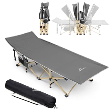 Sportneer Camping Cot: Double Layer Oxford, Portable & Sturdy for Camping, Travel, and Home Guests