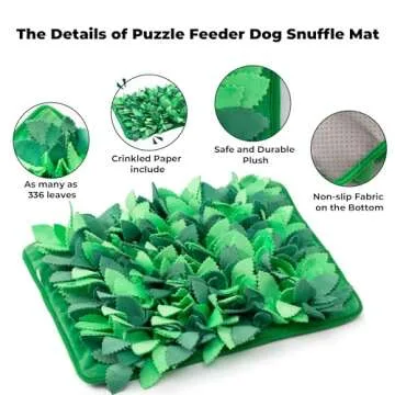 Puzzle Feeder Snuffle Mat for Dogs, Dog Slow Feeder for Dogs to Slow Down Eating, Dog Puzzle Toys Do...