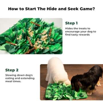 Puzzle Feeder Snuffle Mat for Dogs, Dog Slow Feeder for Dogs to Slow Down Eating, Dog Puzzle Toys Dogs, Interactive Dog Toys for Smell Training