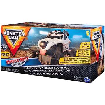 Monster Jam, Official Monster Mutt Dalmatian Remote Control Monster Truck for Boys and Girls, 1:24 Scale, 2.4 GHz, Kids Toys for Ages 4-6+