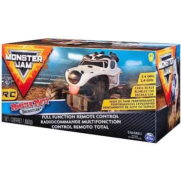 Monster Jam, Official Monster Mutt Dalmatian Remote Control Monster Truck for Boys and Girls, 1:24 Scale, 2.4 GHz, Kids Toys for Ages 4-6+
