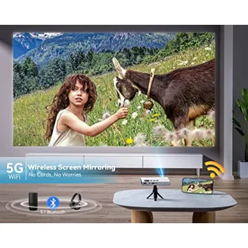 Compact 4K Mini Projector with WiFi and Bluetooth Features for All