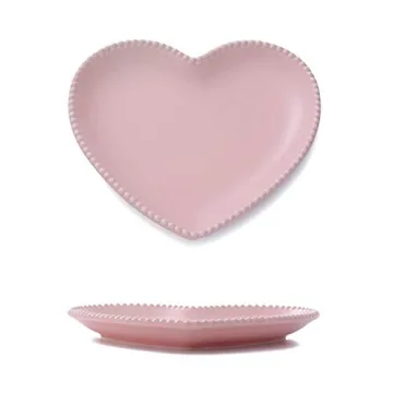 Heart Shaped Ceramic Plates Set - Ideal for Any Occasion