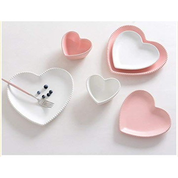 Heart Shaped Ceramic Plates Set - Ideal for Any Occasion