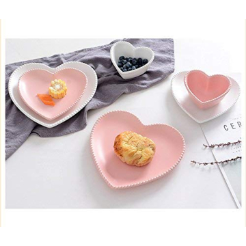 Heart Shaped Ceramic Plates Set - Ideal for Any Occasion
