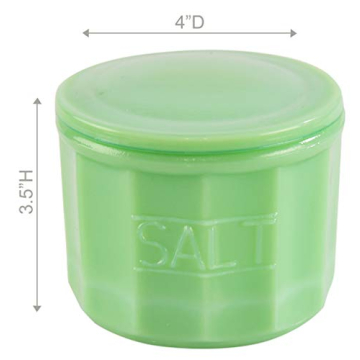 HOME-X Jade Glass Salt Cellar for Kitchen Decor and Gifting