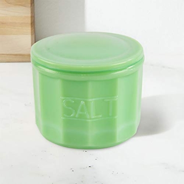 HOME-X Jade Glass Salt Cellar for Kitchen Decor and Gifting