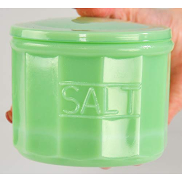 HOME-X Jade Glass Salt Cellar for Kitchen Decor and Gifting