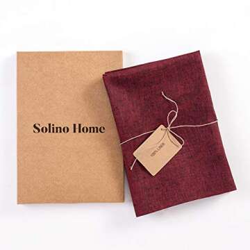 Solino Home Linen Dinner Napkins 20 x 20 Inch - 100% Pure Linen Red Garnet Cloth Napkins Set of 4 for Spring, Easter - Athena, Handcrafted and Machine Washable
