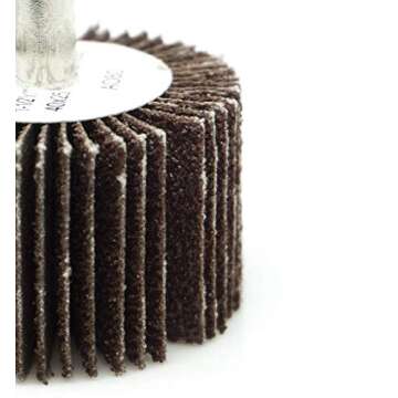 Benchmark Abrasives Aluminum Oxide 1-1/2 Inch Flap Wheel - 1” Length 1/4" Shank Mounted Sander for...