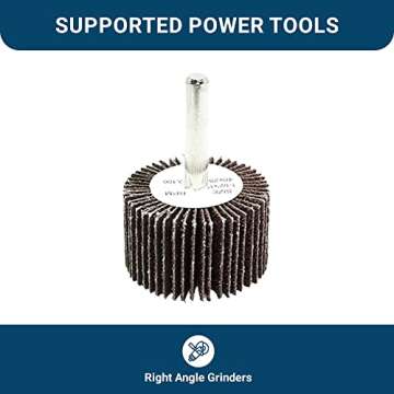 Benchmark Abrasives Aluminum Oxide 1-1/2 Inch Flap Wheel - 1” Length 1/4" Shank Mounted Sander for Deburring, Sanding, Grinding, Paint Removal - Polishing Wheel for Drill & Grinder (10 Pack) - 40 Grit