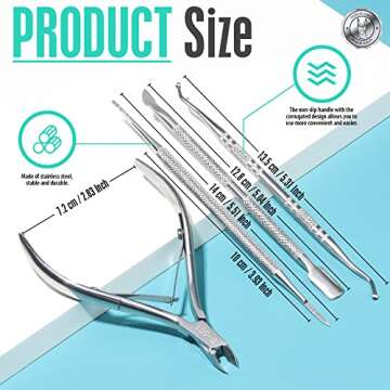 FANDAMEI 4 PCS Nail Care Kit, Cuticle Trimmer, Nail Cuticle Nippers, Ingrown Toenail Removal Kit, Cu...