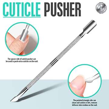 FANDAMEI 4 PCS Nail Care Kit, Cuticle Trimmer, Nail Cuticle Nippers, Ingrown Toenail Removal Kit, Cuticle Kit Stainless Steel, Cuticle Clippers, Cuticle Pushers, Manicure Kit, Pedicure Kit