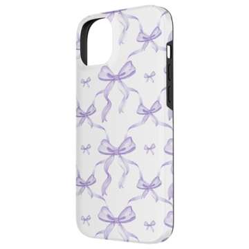 iPhone 14 Plus Aesthetic Lilac Ribbons and Bows in Watercolor Case