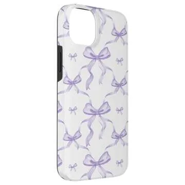 iPhone 14 Plus Aesthetic Lilac Ribbons and Bows in Watercolor Case