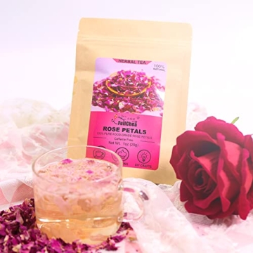 FullChea Dried Rose Petals for Tea Baking & Crafting 29g