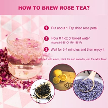 FullChea Dried Rose Petals for Tea Baking & Crafting 29g