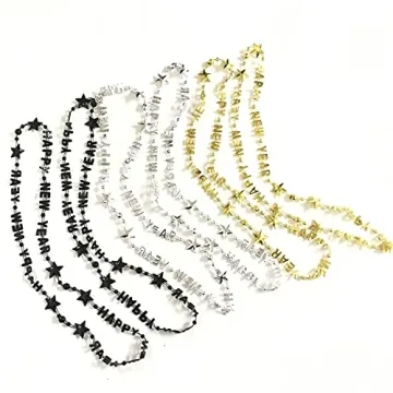 Robbstark Happy New Year Bead Necklace New Year's Eve Party Gift (12 Pcs)