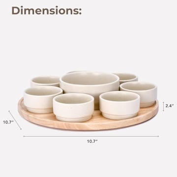 LIBKEN Dip Serving Tray - Stylish Snack Platter with Bowls