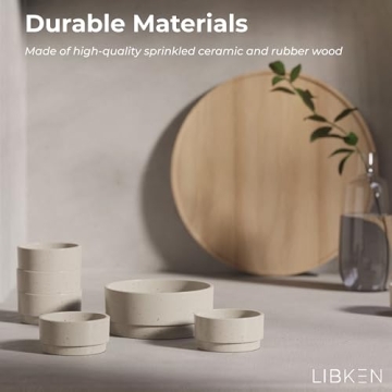 LIBKEN Dip Serving Tray - Stylish Snack Platter with Bowls