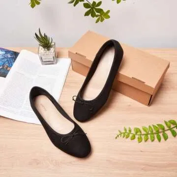 AFEETSING Women's Comfortable Bow Dressy Ballet Flats Shoes