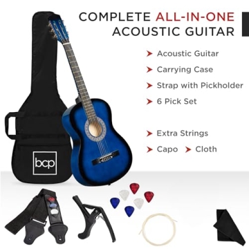 Beginner Acoustic Guitar Starter Kit - Blueburst
