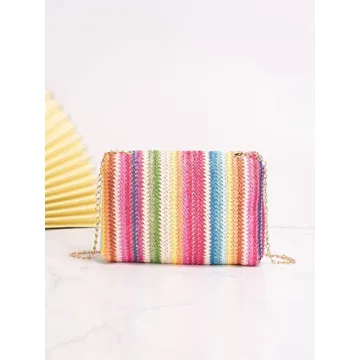 Stylish Verdusa Striped Straw Clutch Bag for Summer