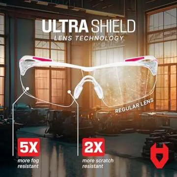 NoCry Clear Safety Glasses for Women with Adjustable Frames — Anti Fog Safety Glasses with 100% UV Protection & Scratch Resistance, ANSI Z87.1 Rated — Perfect Safety Goggles for Women, Nursing Goggles