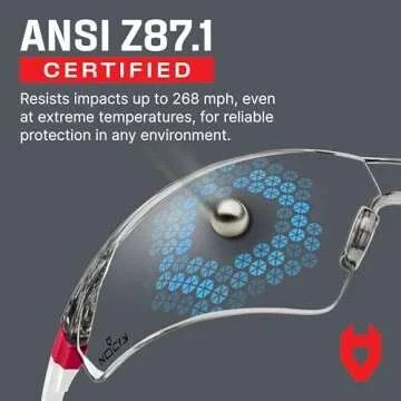 NoCry Clear Safety Glasses for Women with Adjustable Frames — Anti Fog Safety Glasses with 100% UV Protection & Scratch Resistance, ANSI Z87.1 Rated — Perfect Safety Goggles for Women, Nursing Goggles